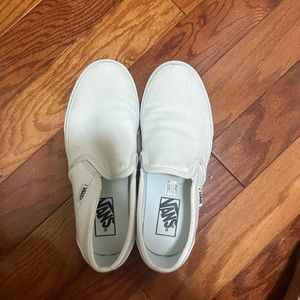White vans slip ons